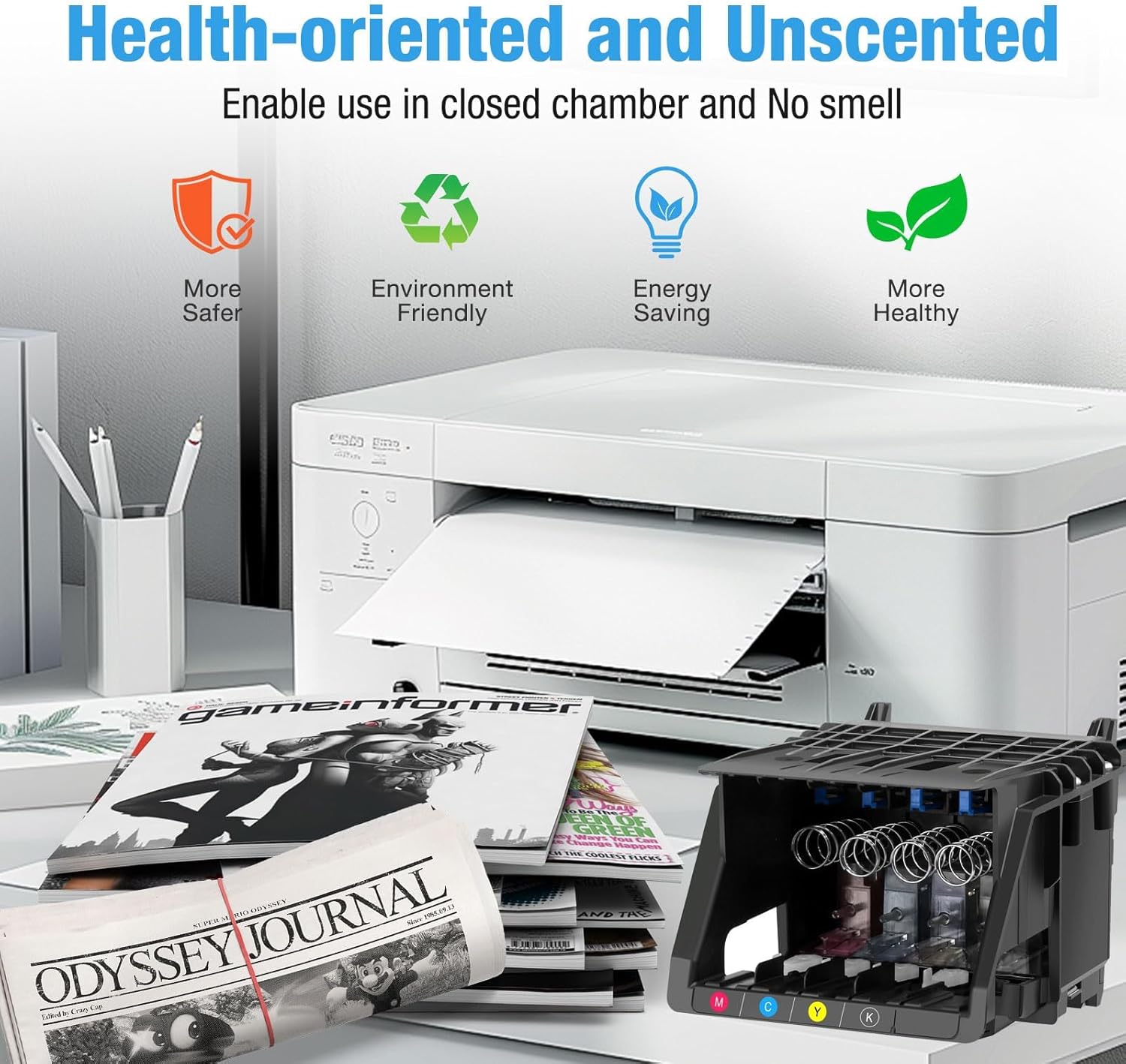 962 Print Head Replacement for HP OfficeJet Pro 9010e 9012e 9014e 9015e 9018e 9019e 9020e 9022e 9025e 9028e Printer 962 XL Large Pages printhead (with Chip) (962)